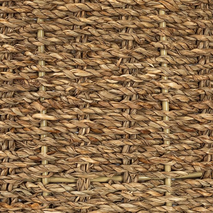 Household Essentials Round Seagrass Basket with Handles, Natural