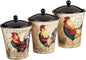 Certified International 23656 Gilded Rooster Canister Set (3 Piece), One Size, Multicolor