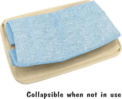 PET ARTIST Dog Toy Basket, Collapsible Dog Toy Bin Box with Comfortable Handles, Large Pet Toy Storage Basket Organizer for Accessories, Toys,Coat & Clothing,Blanket Leash (Blue, M:15"x11"x9")