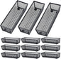 Neudeco Silverware Organizer,Mesh Drawer Organizer for Kitchen，Metal Utensil Organizer for Flatware, Knives, Spoons,Cosmetic (Black 9 * 3 * 2 inch Pack12)