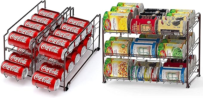 Simple Houseware Stackable Can Rack + Soda Can Dispenser