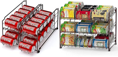 Simple Houseware Stackable Can Rack + Soda Can Dispenser