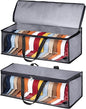 KIMBORA 2 PCS Wide Hat Storage for Baseball Caps Organizer with 2 Sturdy Handles Hat Racks Holder Grey Capbox Stackable for Home Travel