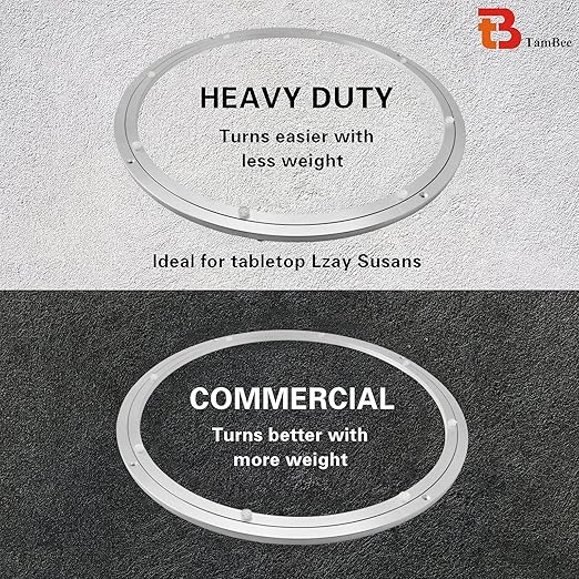 TamBee Aluminum Lazy Susan Heavy Duty Metal Rotating Hardware Turntable Bearing Ring Lazy Susan Base Only (8-Inch Heavy Duty)