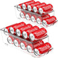 Simple Houseware 2-Pack Auto-Rolling Beverage Can Organizer for Fridge, Clear Front-Loading Soda Dispenser with Smooth Glide Design, Space-Saving Refrigerator Storage Bins