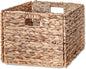 Trademark Innovations 12.7" x 10" Foldable Hyacinth Storage Basket with Iron Wire Frame