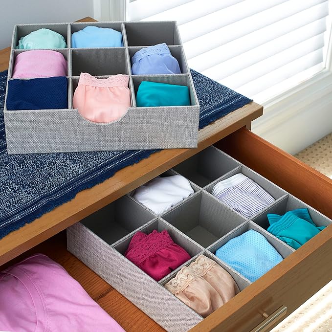 Household Essentials Drawer Organizer Tray 2 Pack, Gray