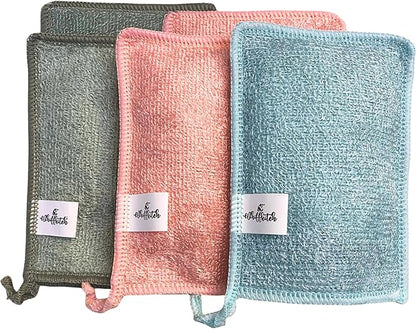 Whiffkitch Soap Pouch 5-Pack – Versatile Mesh Scrubber Wash Bag for Shower & Bath, Bamboo Fiber Bar Soap Holder & Travel Bag, Durable Scrubber Pouch for Rich Lather, Solid -4x5 inches