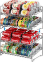 Simple Houseware 2 Tier Stackable Can Rack, Silver, 2 Pack