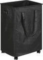 efluky Slim Laundry Hamper with Wheels, Rolling Laundry Basket for Clothes, Small Laundry Basket for Bedroom, Dorm and Laundry Room, 90L (19.8 Gallons) Black
