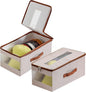 Stackable Hat Organizer for Baseball Caps, Hat Storage Holder Container for Closet Hold Up to 12 Caps with Clear Window, Hat Boxes for Home Storage (Beige, 2 Packs)