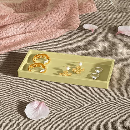 Vanity and Bathroom Tray, 6.3" ABS Countertop Organizer,Waterproof Vanity Tray for Toilet Tank,Perfume,Soap,Keys,Bathroom Accessories,Kitchen and Bath Trays,Non Slip Small Trays,Gold