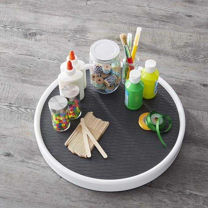 Copco Pro 15-Inch Lazy Susan Turntable, Non-Skid Pantry or Cabinet Organizer for Spices, Condiments, and Bottles, Smooth Rotation, Charcoal Finish