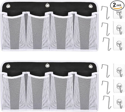 RV Shoe Storage for Bedside - 4 Pocket Wall Mounted Entryway Shoes Rack, Bed Hanging Pocket Organizer, Bedside Caddy Storage Organizer for Headboards Bunk Beds Dorm Rooms,RV & Camper Essentials