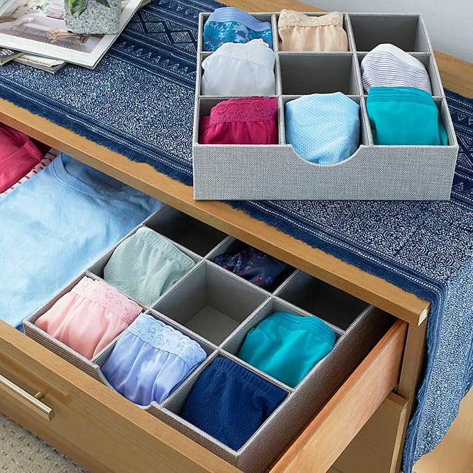 Household Essentials Drawer Organizer Tray 2 Pack, Gray
