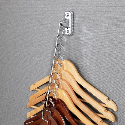 Alise Clothes Drying Rack Wall Mounted Coat Hanger,Folding Hanger Rack Clothes Hook Closet Storage Organizer,Swivel Space Saving Clothes Hanger Rack for Bedroom Bathroom Laundry,Polished Chrome