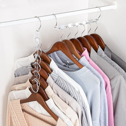 HOUSE DAY Closet Organizers and Storage Space Saving Hangers 12 Pack Stainless Steel Magic Hangers Upgraded Sturdy Multiple Hanger in one Space Saver Clothes Hanger College Dorm Room Essentials