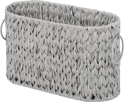 GRANNY SAYS Toilet Paper Storage, Toilet Paper Basket for Bathroom, 6 Mega Rolls Organizer Free Standing, Wicker Basket for Bathroom Storage, Grey