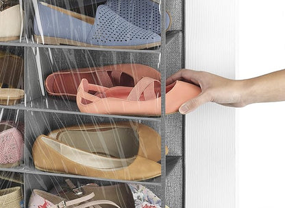 Whitmor Over The Door Shoe Shelves - 26 Sections - Crosshatch Gray
