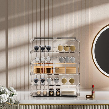 Acrylic Clear Large Makeup Organizer - Jewelry Holder Organizer, Perfect Make Up Organizers and Storage for Vanity, Bathroom (4 Large, 2 Small Drawers - Clear)
