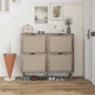ZeHuoGe Large Rattan Shoe Cabinet with 4 Flip Drawers, Large Shoe Organizer Storage Cabinet, Entryway Narrow Shoe Rack, for Entrance Hallway (4 Drawers)
