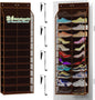 Kotkn 24-Pair Over Door Shoe Organizer for Family & Kids, Double Sided | Hanging Storage for Sneakers, Boots, Toys & Room Organization-Pearl Whitet-Walnut Brown