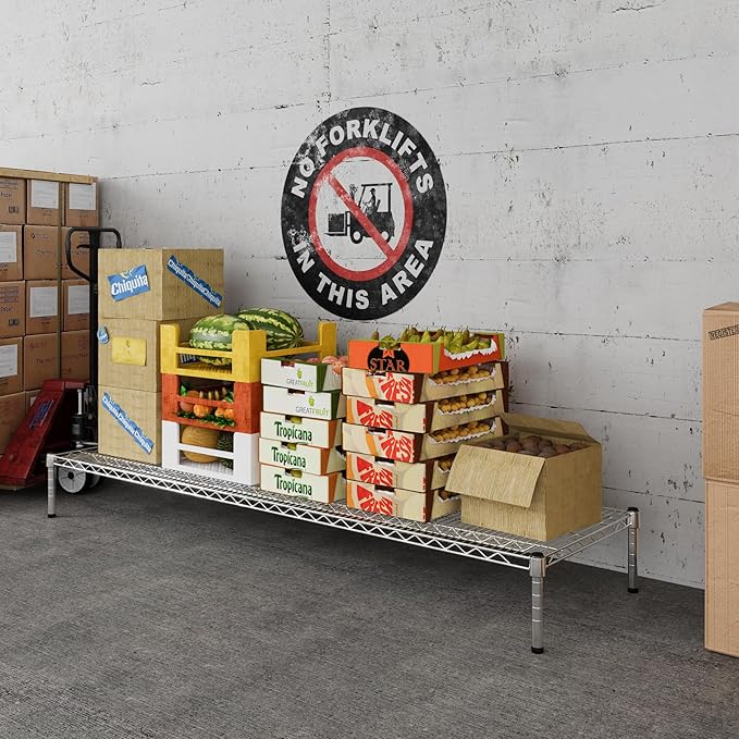 21" Deep x 72" Wide x 8" Height Wire Shelving Kit | 1-Tier | NSF Commercial Storage Rack Unit