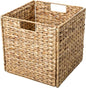Trademark Innovations 12" Foldable Hyacinth Storage Basket with Iron Wire Frame