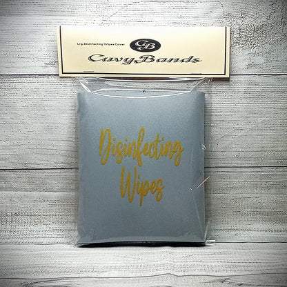 Decorative Cleaning Wipes Cover Gold Script (Small, Black)