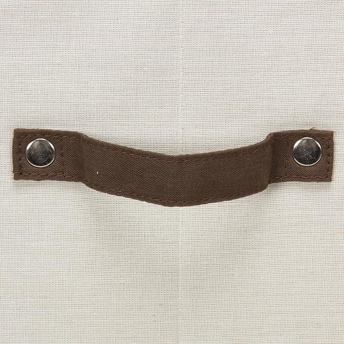 Household Essentials Cream Canvas Flatware Chest with Brown Trim