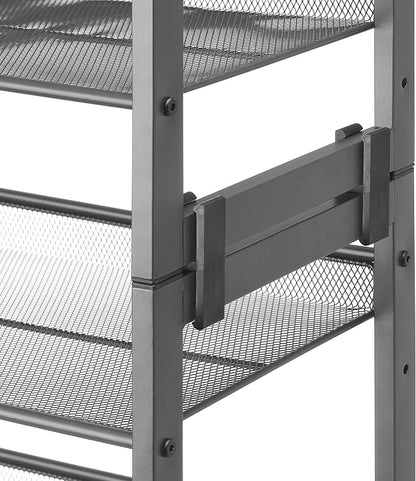 Whitmor Steel Mesh 3-Tier Shoe Rack, Gunmetal Gray