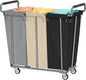 Gewudraw Large laundry hamper with Wheels, 360L 3 Bag Big Rolling Laundry Hamper Sorter Cart, Extra Large Laundry Clothes Hamper, Heavy Duty Laundry Basket Organizer for Laundry Room,Bathroom,Black