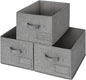 GRANNY SAYS Storage Basket for Shelves, Closet Clothes Bins with Label Holders, Fabric Storage Bin for Bedroom, Decorative Storage Boxes for Organizing, Dark Gray, Medium, 3-Pack