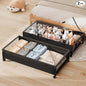 KITHELP Underbed Storage Containers with Wheels, Large Under Bed Drawers on Wheels with Removable Lids, Rolling Shoe Organizer Under Bed Storage Dresser Metal Drawers for Clothes Toys Blankets (2PACK)