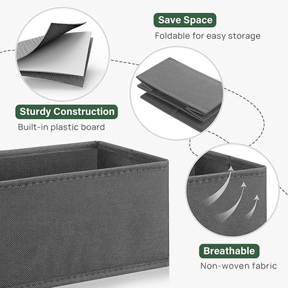 Kootek 16 Pack Drawer Organizer Clothes, Dresser Drawer Organizers for Clothing Fabric Foldable Closet Organizers and Storage Bins for Baby Clothes, Nursery, Underwear, Bras, Socks