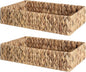 StorageWorks Large Water Hyacinth Tray for Bathroom, Wicker Storage Basket for Shelves, Handwoven Natural Hyacinth Baskets for Organizing, 2-Pack