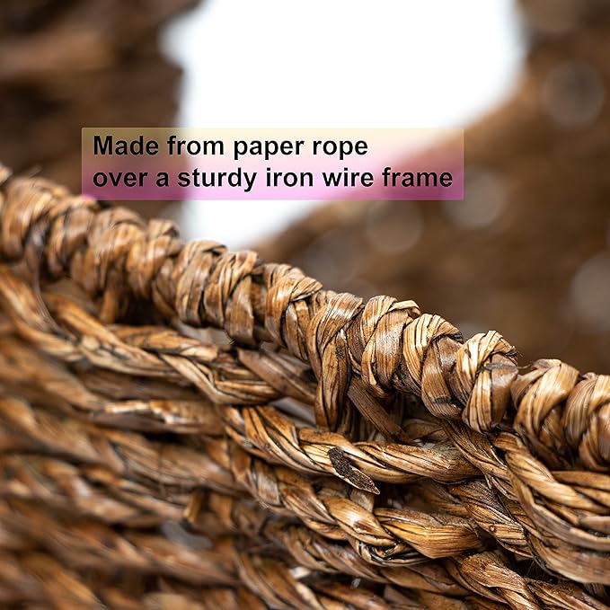 Foldable Storage Basket with Iron Wire Frame By Trademark Innovations (Set of 4)
