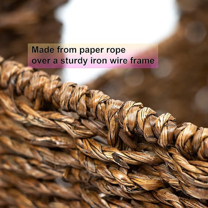 Foldable Storage Basket with Iron Wire Frame By Trademark Innovations (Set of 4)