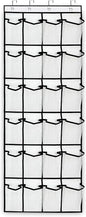 Over the Door Hanging Shoe Organizer with 24 Large Mesh Pockets - Shoes Holder/White