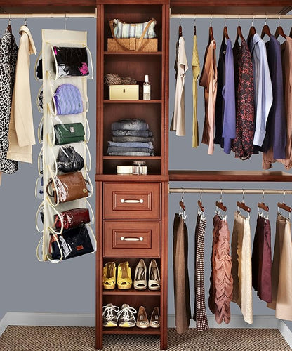 Hanging 14 Pocket Beige Shoe Organizer
