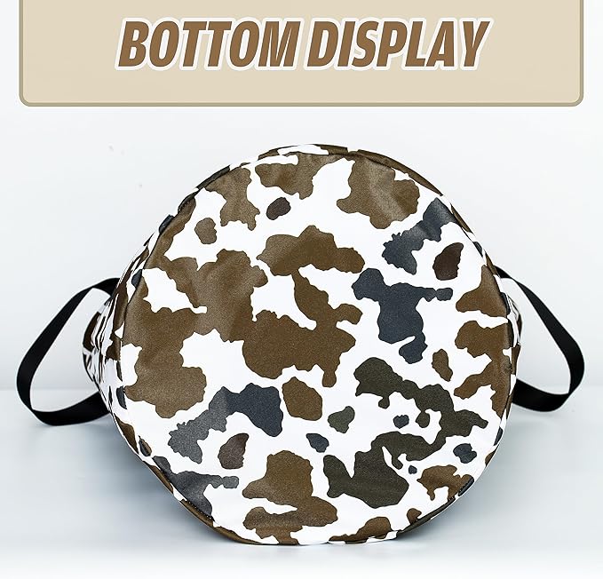 Cow Texture Laundry Basket Brown Black Print Foldable Oxford Cloth Funny Tote Bag Laundry Hamper Clothes Storage Bucket Organizer For Bathroom/Laundry Storage/Bedroom 17.7x13.7 Inch