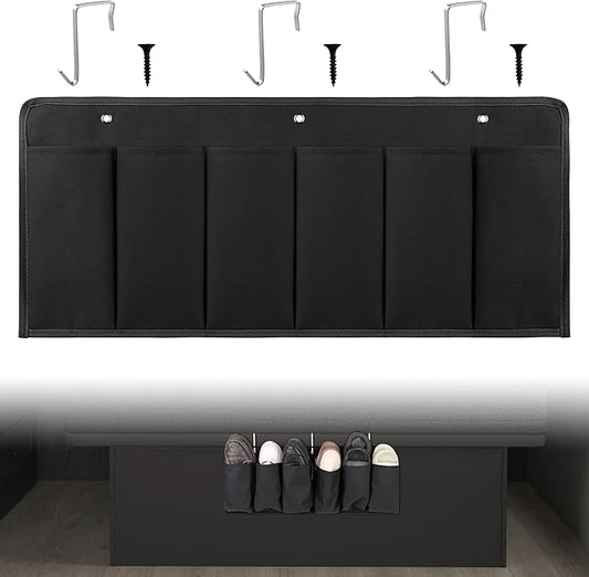 RVZONE RV Shoe Pockets 6 Large Pockets Heavy Hanging Bedside Storage Organizer with Sturdy Hooks for Shoes, Toys and Tools