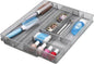 Honey-Can-Do Expandable Steel Mesh Drawer Organizer, 7 Compartments, Silver, Adjustable 11.5 to 20 Inches Wide