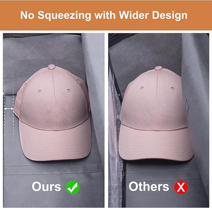 KIMBORA 2 PCS Wide Hat Storage for Baseball Caps Organizer with 2 Sturdy Handles Hat Racks Holder Grey Capbox Stackable for Home Travel