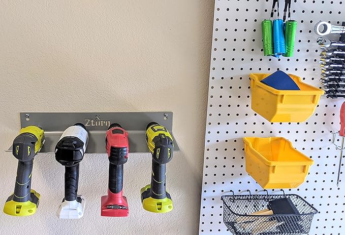 Ztorq Cordless Drill Tool Organizer - Drill Holder Storage Wall Mount Rack to optimize Garage Organization and Power Tool Storage