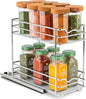 Pull Out Cabinet Organizer for Spices, Cans - Heavy Duty with Lifetime Limited Warranty- Pull Out Spice Rack- Cabinet Pull Out Shelf for Cans,Dishes, Etc, 4-1/2"W x 10-3/8"D x 8-7/8H, Chrome