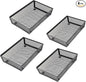 Mesh Tray Kitchen Drawer Utensil Cutlery Tray Office Supplies with Inter-locking Arm Drawer Dividers Organizer for Silverware, Flatware, Home,Office, School,Bedroom(9＂X6＂4pack) Black