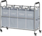 Tajsoon 4 Bag Laundry Sorter Cart, 4 Section Laundry Hamper Sorter with Heavy Duty Lockable Rolling Wheels, Laundry Separator Hamper with Removable Bags for Dirty Clothes Storage, Grey & White