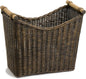 The Basket Lady Narrow Wicker Magazine Basket, Large, 14 in L x 7.5 in W x 12 in H, Antique Walnut Brown