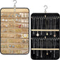 Tefola Hanging Jewelry Organizer, Double-Sided Necklace Organizer Jewelry Holder Organizer for Earrings, Necklaces Rings, Glasses, Sunglass Organizer for Closet, Wall, Door (Black, Small Size)
